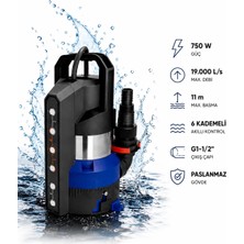 Optivex Akıllı Kontrollü Kirli ve Temiz Su Dalgıç Pompa 750W