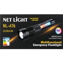 farissu Net Light NL-A76 Çok Fonksiyonlu Şarj Edilebilir El Feneri