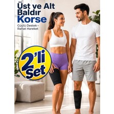 Ankaflex 2 Li Set Üst ve Alt Baldır Spor Yürüyüş Koşu Baldır Korsesi Egzersizler Kas Sargısı Kasık Kas Çekmesi Burkulma Bandajı