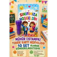 Nostaljik Lezzetler 10 Adet Okula Yeni Başlayan Öğrencilere Sınıfımıza Hoşgeldin Yazılı Hediye Seti 1.sınıf-Hatırası Mühür (Istampa) Tebrik Kartı Hediyeli