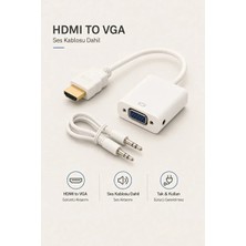 HDMI To VGA Kablosu Hd 1080P Sesli Dönüştürücü Adaptörü HDMI Erkek VGA Kadın Güç Kaynağı