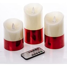 Frefly Store 3 Adet Uzaktan Kumandalı Kırmızı LED Mum Seti
