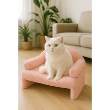 Frefly Store Peluş Kedi Yatağı Pembe Renkli Rahat Oturma Koltuğu