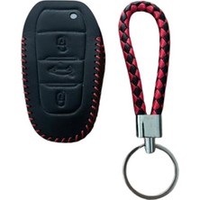 Frefly Store Deri Anahtar Koruma Kılıfı, Peugeot Araç Modelleri ile Uyumlu