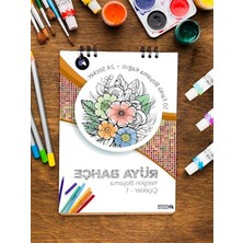 Frefly Store Yetişkinler Için Mandala Boyama Kitabı, Renkli Çiçekler