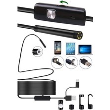 Frefly Store 10 Metre Uzunlu Su Geçirmez Yılan Kamera, 6 LED Işıklı, USB ve Type-C Bağlantılı