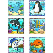 Frefly Store Deniz Hayvanları Temalı 3D Puzzle - 9 Küp ile 6 Yapboz