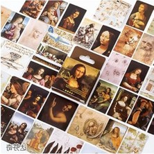 Frefly Store Leonardo Da Vinci Temalı Sticker Seti, 45 Adet, Bullet Journal Için