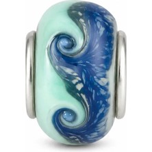 Lovecharm Ocean Waves Serisi El Yapımı Murano Cam Okyanus Dalgası Tasarım Charm Boncuk