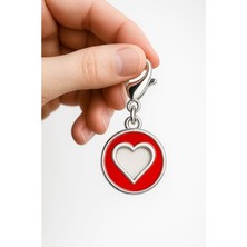 Frefly Store Kırmızı Kalp Tasarımlı Metal Pet Isimlik, Suya Dayanıklı ve Yazılabilir
