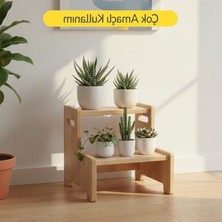 Frefly Store Ahşap Çift Basamaklı Yükseltici Tabure, Dayanıklı Ev Tasarımı