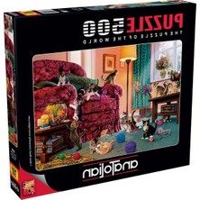 Frefly Store Şımarık Kediler Temalı 500 Parça Puzzle, Eğlenceli Zeka Oyunu