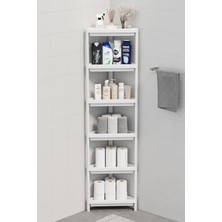 Frefly Store 6 Katlı Üçgen Plastik Raf, Banyo ve Mutfak Için Beyaz Renk