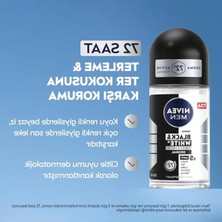 Frefly Store Nıvea Men Erkek Roll-On Deodorant Black&white Invisible Original 50ML ve Mini Roll-On 25ML, 72 Saat Anti-Perspirant Koruma