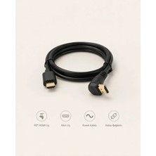 3 Metre HDMI L Kablo 90 Derece Sağ Açılı - Erkek Erkek Tv Pc Ps4 Projektör Kablosu