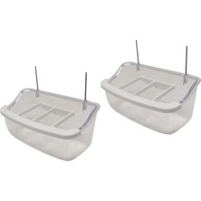 Frefly Store Şeffaf Kuş Yemliği - Tel Askılı, 10 cm - 2 Adet