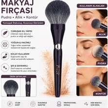 3b Trend Pudra Fırçası Makyaj Fırçası - Yumuşak Yoğun Kıllı Allık Kontür Fondöten Toz Pudra Fırçası