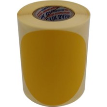 Frefly Store Kuşe Daire Renk Baskılı Çap Etiketi 100MM Daire Ölçülerinde Yuvarlak Çıkartma Sticker Ruloda 250 Adet Kendinden Yapışkanlı Rulo Etiketi Barkod Yazıcılar ile Uyumlu 40MM Kuka (Sarı)