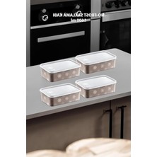 Frefly Store 4'lü No Frost Saklama Kabı Seti, 1600 ml Kapasite