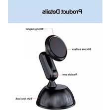 Frefly Store Livx Privity Serisi Mıknatıslı Araç Içi Telefon Tutucu Vantuzlu Magnet 360 Derece Telefon Tutucu HL-003
