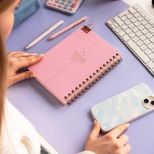 Frefly Store A5 Spiralli Keten Süresiz Planlayıcı Ajanda, Şeker Pembe