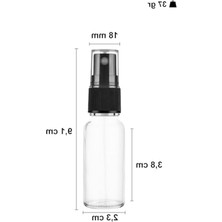 Frefly Store Şeffaf Cam Şişe, 10 Ml, Sızdırmaz Kapaklı, 6 Adet