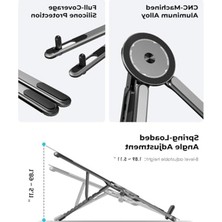 Frefly Store Dizüstü Bilgisayar Macbook Stand Magsafe Ile Uyumlu Telefon Standı Manyetik Tripot 4in1 Portatif Kılıflı Alüminyum Portatif Bilgisayar Telefon Tablet Ile Uyumlu Stand