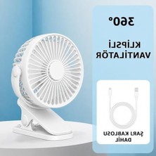 Frefly Store Mini Vantilatör, Klipsli Sabitleme ile 360° Ayarlanabilir, Hızlı ve Sessiz