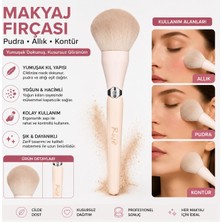 3b Trend Pudra Fırçası Makyaj Fırçası - Yumuşak Yoğun Kıllı Allık Kontür Fondöten Toz Pudra Fırçası