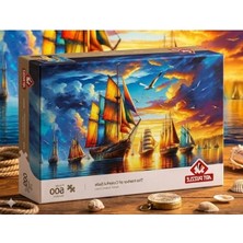 Frefly Store Renkli Yelken Limanı Puzzle, 500 Parça Eğlenceli Aktivite