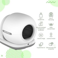Frefly Store Kameralı Akıllı Otomatik Kedi Tuvaleti, Uzaktan Kontrol, 72 Lt
