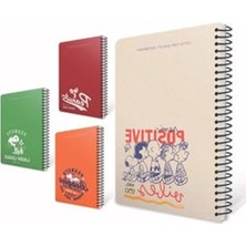 Frefly Store 17X24 cm Spiralli Sert Kapaklı Çizgili Defter, 80 Yaprak