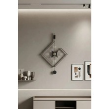 Bablo Eksen Black Klasik Sessiz Mekanizma Metal Gövde Temperli Cam Modern Duvar Saati G57 cm x Y90 cm