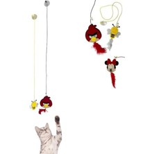 Frefly Store 2 Adet Vantuzlu Kedi Oyuncağı Tüylü Zilli Oltası