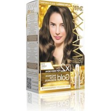 Frefly Store Maxx Deluxe Gold Serisi 24K Altın Parçacıklı Serum ile 1 Kutu 2 x 50 ml ve Geliştiriciler Saç Boyası (Kumral 7.0)