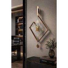 Bablo Eksen Bronz Klasik Sessiz Mekanizma Metal Gövde Temperli Cam Bronz renkli Modern Duvar Saati G57 x Y90 cm