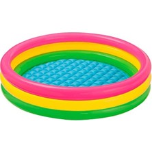 Frefly Store Şişme Tabanlı Renkli 3 Bölmeli Havuz, 114 Cm, Su Sporları ve Eğlence Için Uygun