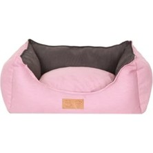 Frefly Store Orta ve Büyük Irk Köpekler Için Yıkanabilir Çift Taraflı Yatak, Pembe/gri