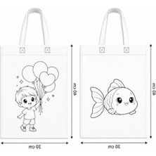 Frefly Store 10'lu Boyanabilir Bez Çanta Seti, 30X40 Cm, Çocuk Aktiviteleri Için
