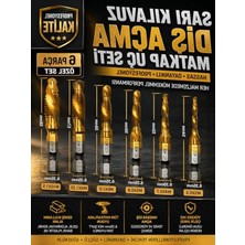 Frefly Store 6 Parça Sarı Klavuz Diş Açma Kılavuz Matkap Uç Seti, Ahşap ve Metal Için