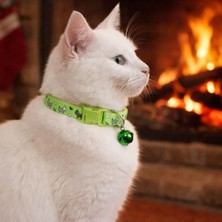 Frefly Store Ayarlanabilir Zilli Kedi Boyun Tasması - Yeşil