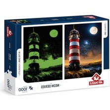 Frefly Store 1000 Parça Neon Yıldız Kapısı Puzzle - Gece Parlayan Tasarım