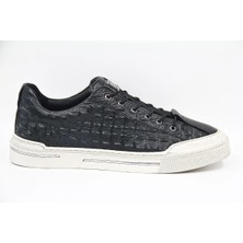 Luciano Bellini C28408 Erkek Casual Ayakkabı - Siyah Croco Deri