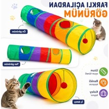 Frefly Store Düz Model Katlanabilir Kedi Oyun Tüneli, Dayanıklı Kumaş, 120 cm