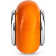 Hector Co Jewellery Amber Glow Serisi – Turuncu Murano Cam Tasarım Charm