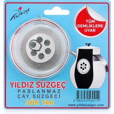 Motto Ticaret Sök Tak Çay Süzgeci – Paslanmaz Çelik Yıldız Tasarımlı Sökülebilir Çay Süzgeci