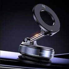 Frefly Store 360 Derece Dönebilen Vakumlu Magnetik Telefon Tutucu, Siyah