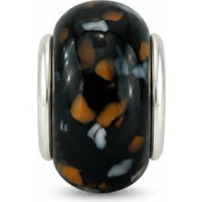 Poseidons Jewellery Tasarım Midnight Mosaic Serisi | El Yapımı Murano Cam Siyah Mozaik Charm Boncuk