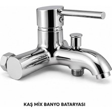 Fedam Kaş Mix Krom Banyo Bataryası | Pirinç Gövde | Tek Kumandalı | Seramik Kartuş | Duvar Montaj Banyo Musluğu
