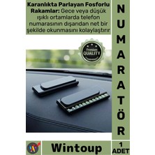 Wintoup #numaratör Şık Lüks Park Telefon Numarası Fosforlu Torpido Üstü Kayar Kapaklı Oto Araç Içi Numaratör
